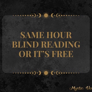SAME HOUR BLIND Tarot Card Reading: Psychic Reading with No Questions, Fast Tarot Card Reading, No Questions Asked, Same-Day Psychic Insight
