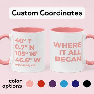 Custom Coordinates Mug Where It All Began Mug Gift For Valendtines Day Custom Valentines Day Gift for Her Gift for Him Where We Met Gift