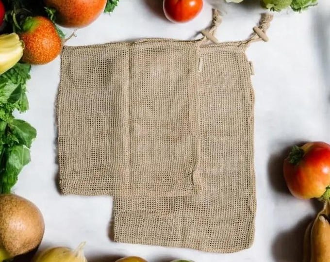 Reusable Organic Cotton Mesh Produce Bags – Set of 2