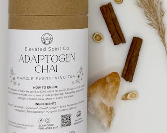 Adaptogen Chai Tea 3oz – Warming Herbal Black Tea Blend with Ashwagandha & Astragalus | Loose Leaf Botanical Tea | Elevated Spirit Co