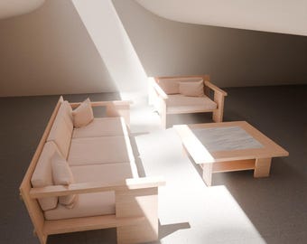 CNC Modern Plywood Sofa Plans, Italian Design (DXF) DIY