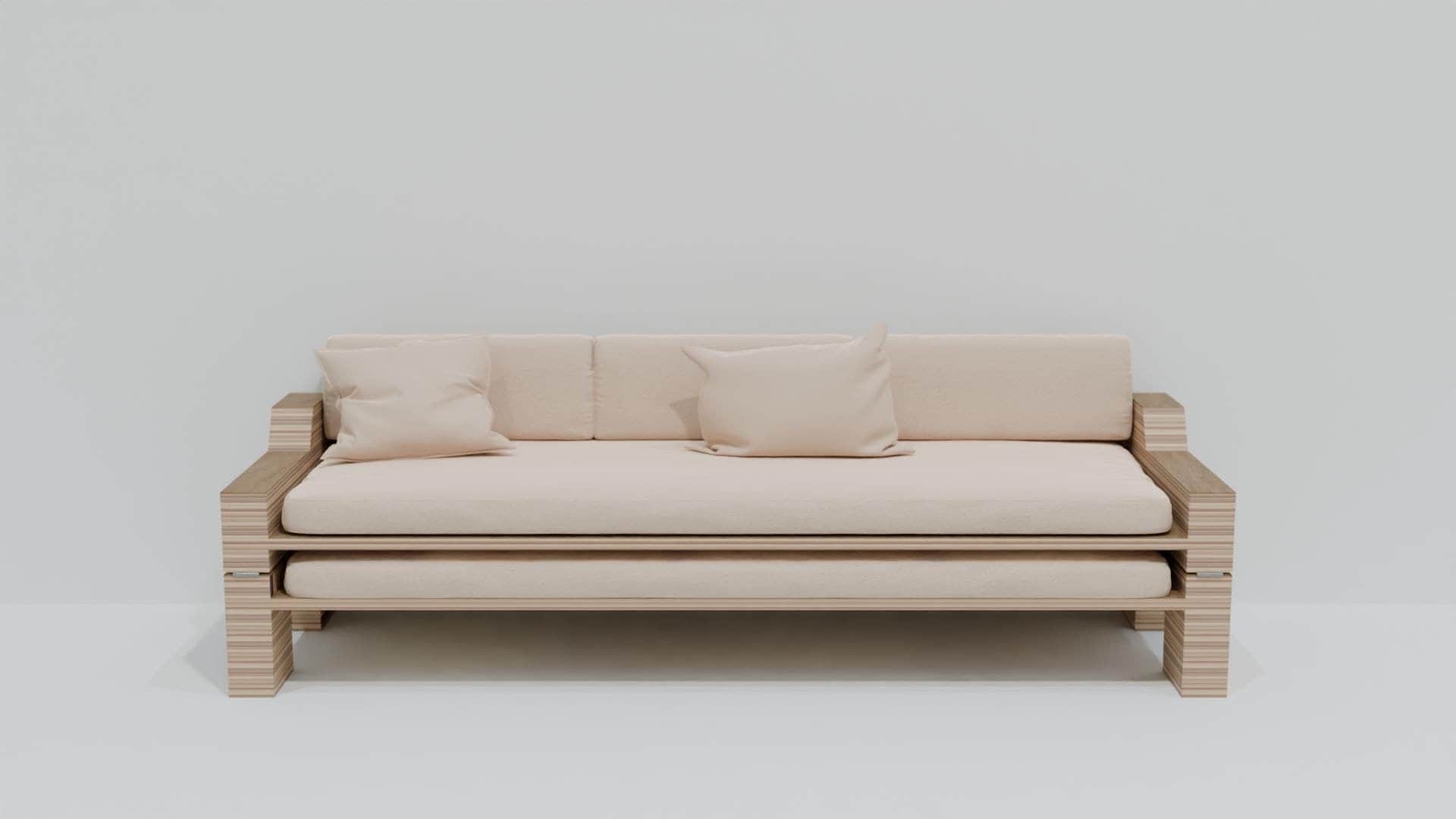 DIY DayBed/Sofa, PDF drawings, Building step-by-step instructions, Couch modern design, Wood working pdf project