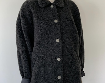 Dark Grey Faux Shearling Jacket M / L