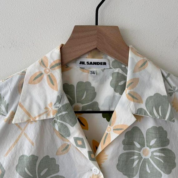 Jil Sander, Early 2000's Vintage Jil Sander Reverse Hawaiian Shirt Rare XS