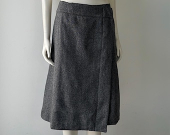A/T Atsuro Tayama Gray Wool Midi Wrap Skirt 36 / S