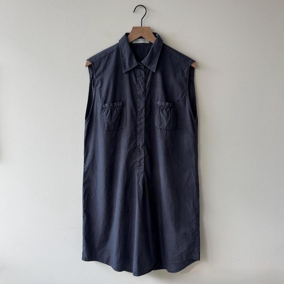 Miu Miu, 90's Vintage Miu Miu Gray Cotton Shirt Dress L/XL