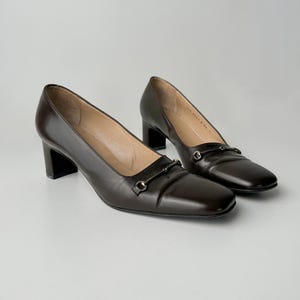 Vintage Gucci Horsebit Brown Leather Pumps 36 / US 6-6.5