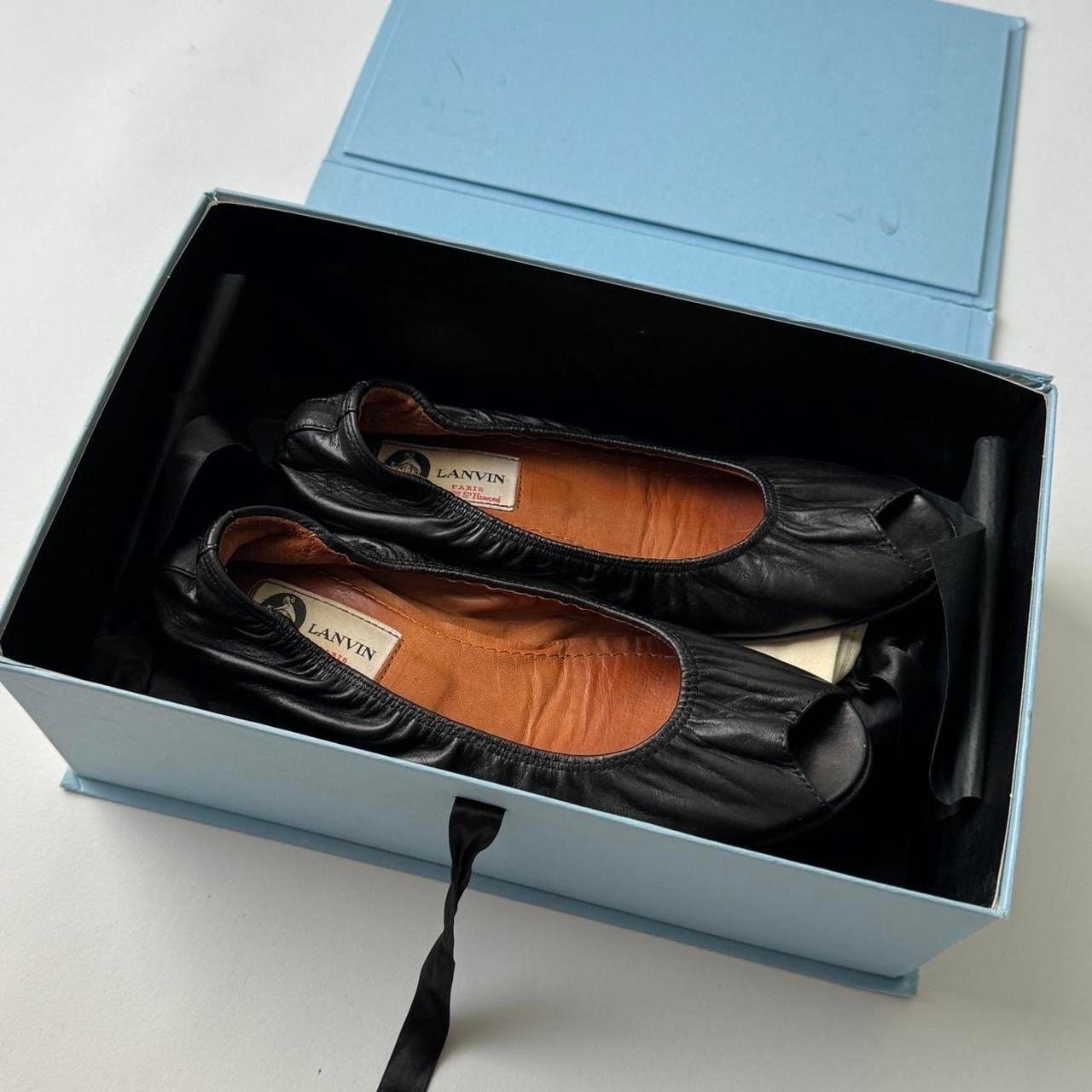 【関税&送料込】Lanvin Black Leather Ballerinas Leather ballet flats Lanvin Black size 36 EU in Leather