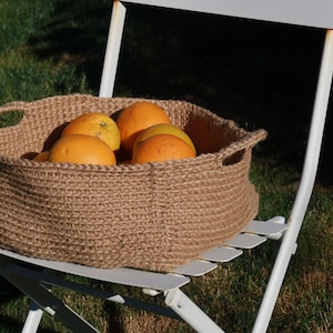 Large Jute Basket w/ Handles – Blanket, Toy or Laundry Organizer