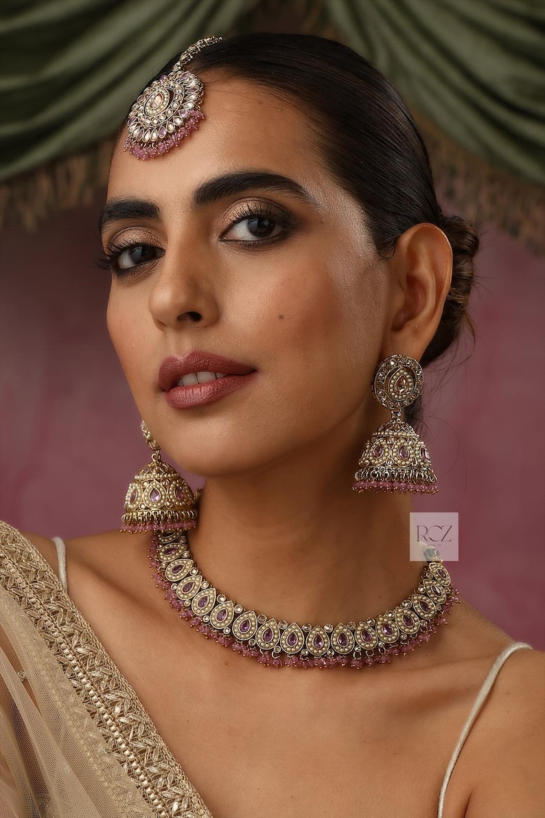 Mint polki choker: Indiase kundan-sieraden afbeelding 7
