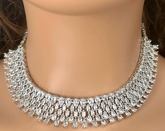 Set di collana in argento con diamanti - Gioielli da sposa