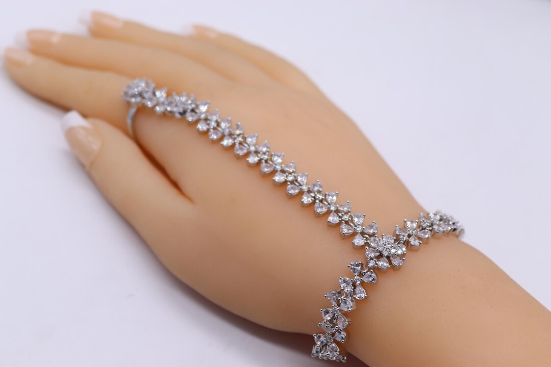Selene Dual-Chain Hathphool | Minimal Sterling Silver Hand Chain main image 0
