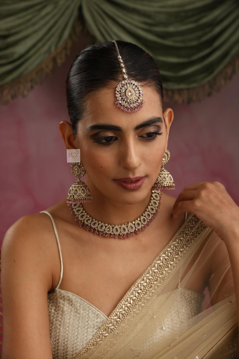 Mint polki choker: Indiase kundan-sieraden afbeelding 3