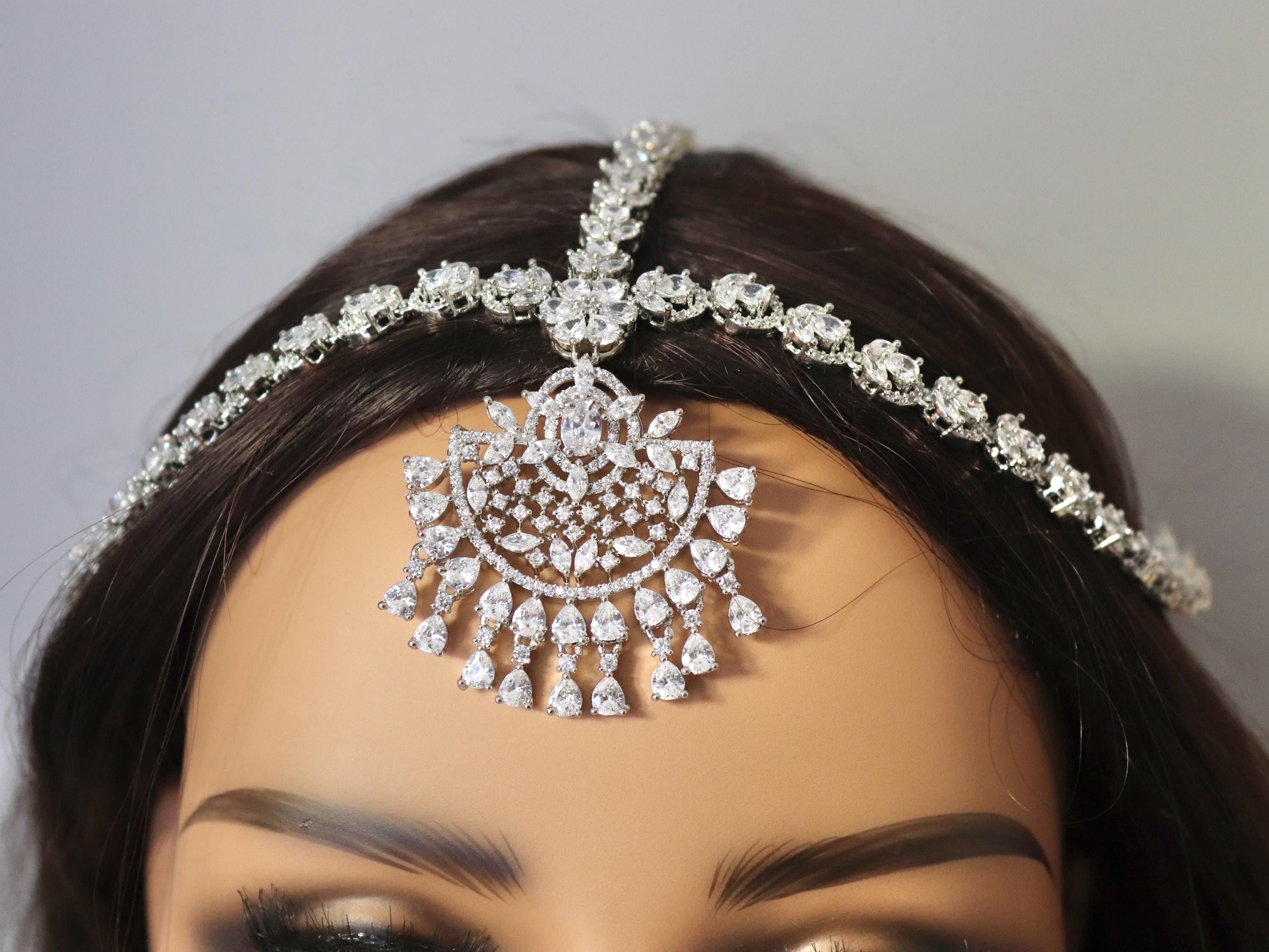NEW--BEAUTIFUL CZ DIAMOND HEADBAND Sorrento CZ Crystal Embellished Bridal Headband main image 2