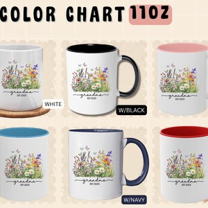 New Grandma Mug Personalized, First Time Grandmother Gift, Flower Mug Nanna Coffee Cup, Custom 1st Time Grandma Gift, Pregnancy Announcement image 9