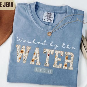 Custom Baptism Gift T-shirt Washed by the Water Christian Adult Baptism Gift Religious Apparel Personalized Gift for New Believer Shirt
