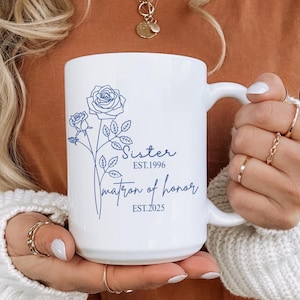 Maid of Honor Mug, Bridal Party Cup, Maid of Honor Proposal Gift, Wedding Party Gifts, Personalized Wedding Mug, Custom Matron Of Honor Mug