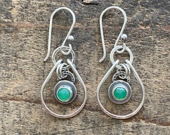 Chrysoprase earrings, green earrings by teresamatheson