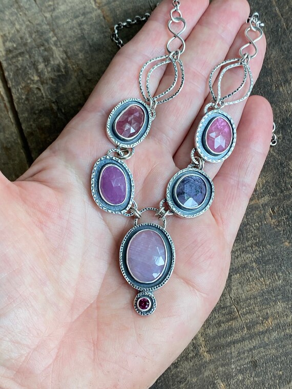 Sapphire necklace shop etsy