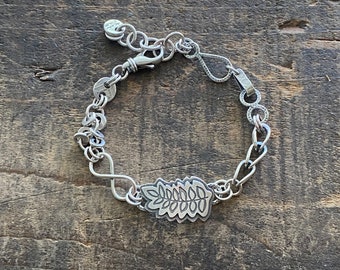 Silver bracelet, botanical bracelet by teresamatheson