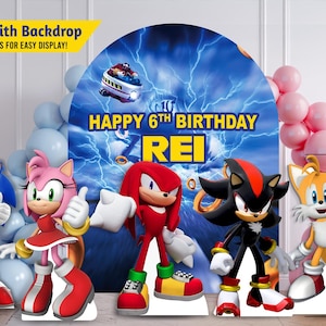 Sonic props, Sonic Backdrop, Party props, Shadow cutout, Knuckles cutout