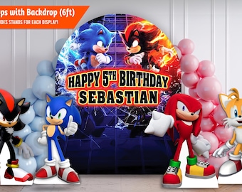 Sonic props, Sonic Backdrop, Party props, Shadow cutout, Knuckles cutout