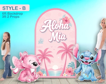 Lilo and stitch cutouts, Birthday Decor, Surf Backdrop, Baby Shower Props, Custom character standees, Luau Theme