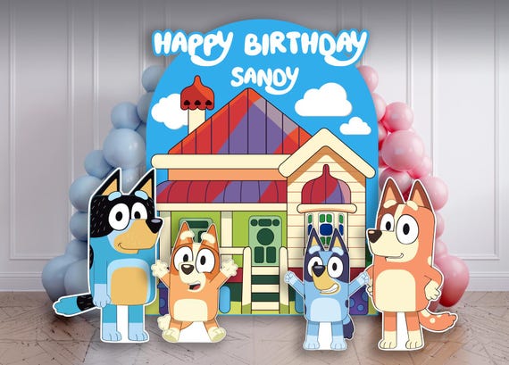 Bluey Family Prop, Bandit, Chilli, Bingo, Bluey, Socks, Muffin cutouts, Party decor