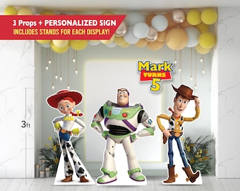 Cowboy & Space Hero Birthday Props | Toy-Inspired Adventure Theme | Life-Size Cutout Decorations | Kids Party Decor