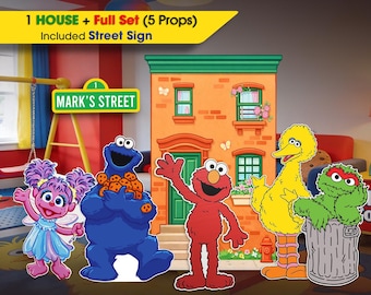 Party Props –Sesame cutouts, Birthday Decorations for Kids' Parties