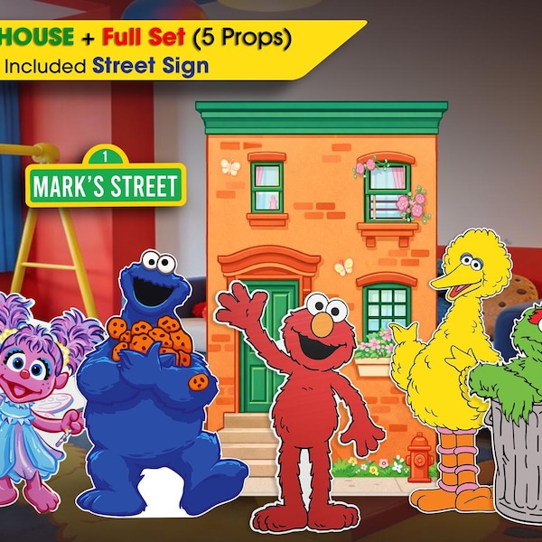 Party Props –Sesame cutouts, Birthday Decorations for Kids' Parties