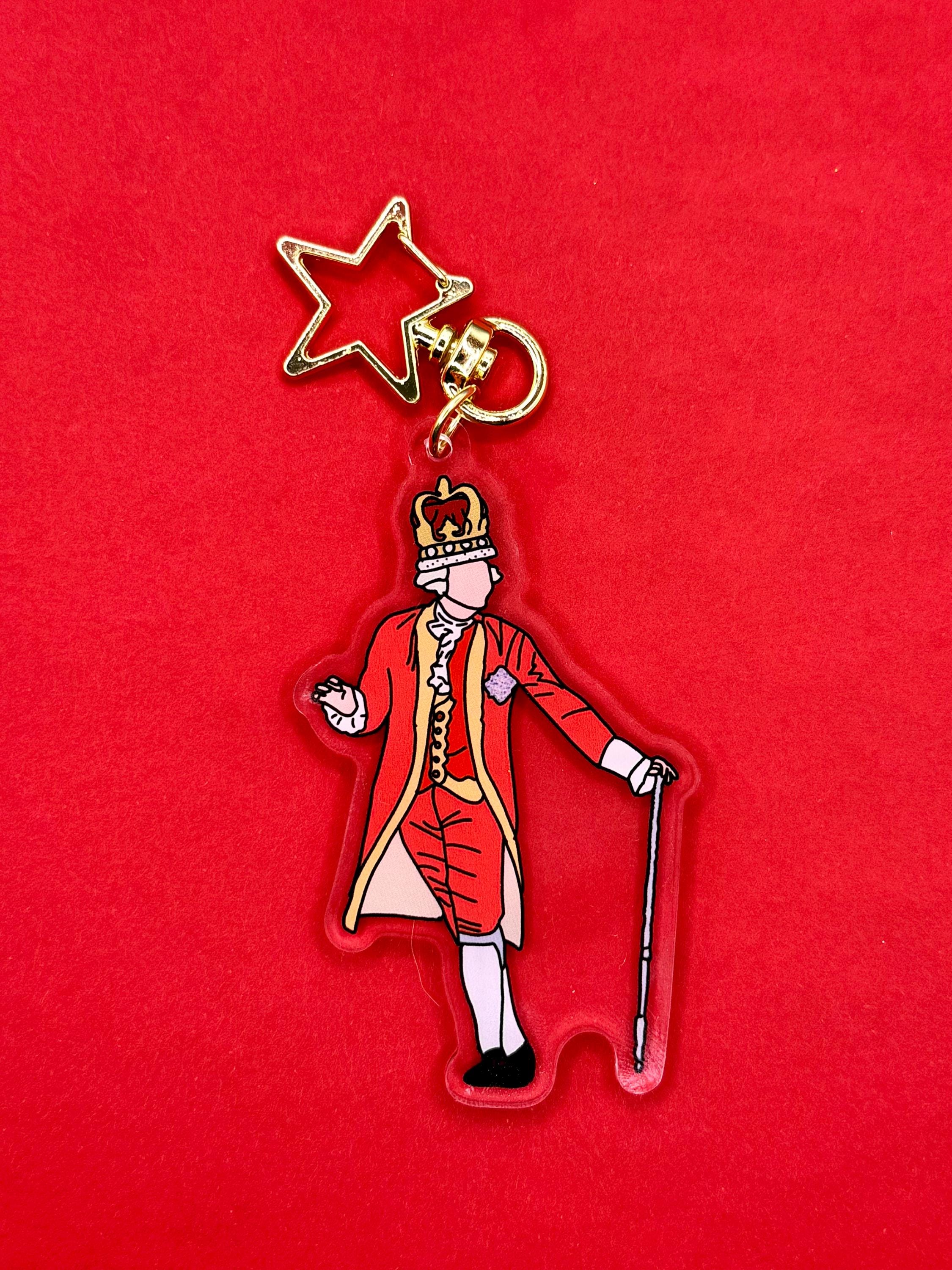 King George Acrylic Keychain Hamilton Theater Broadway Inspired Accessory