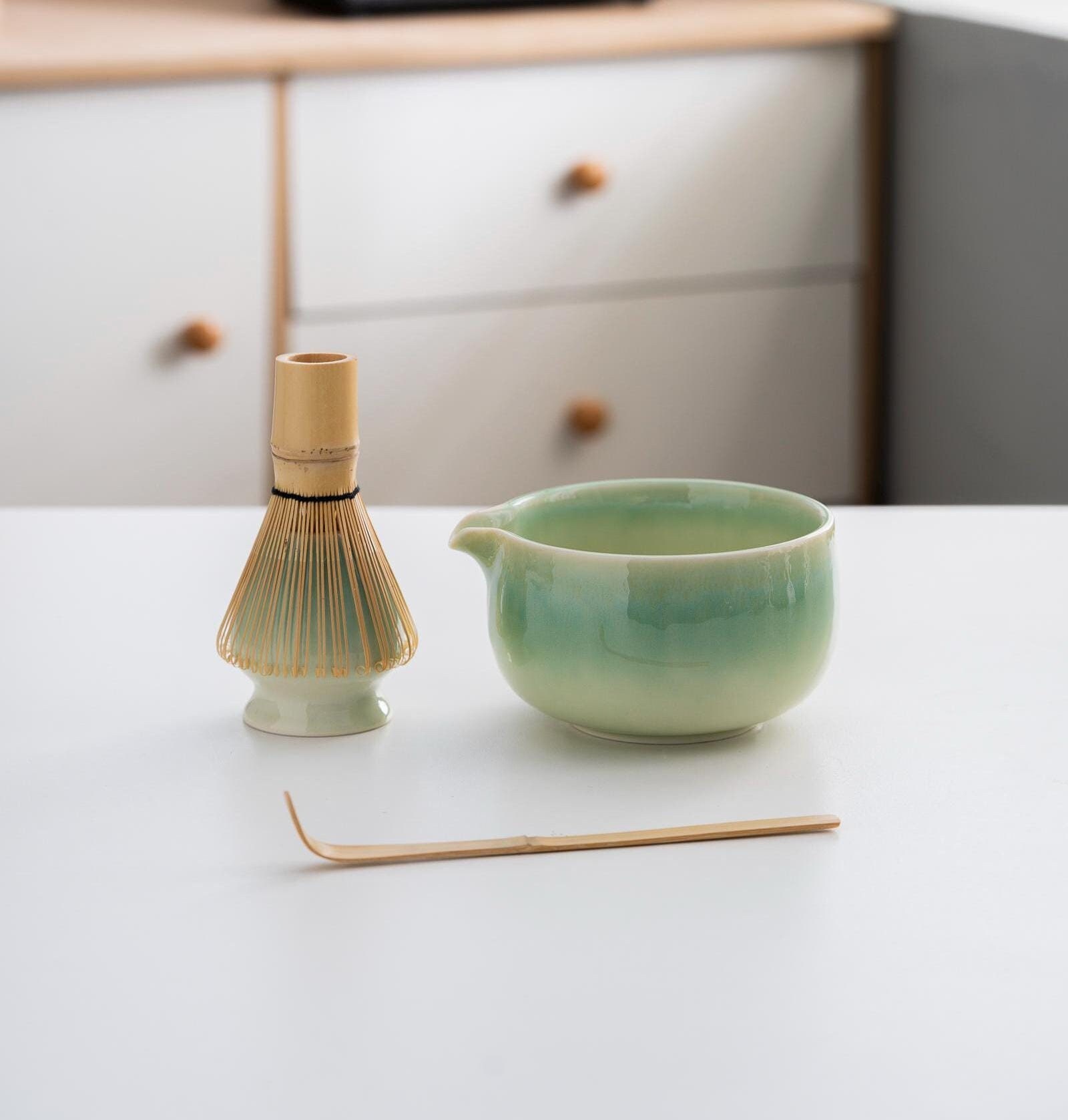 Handmade Ceramic Matcha Set (bowl, Cup, And Holder