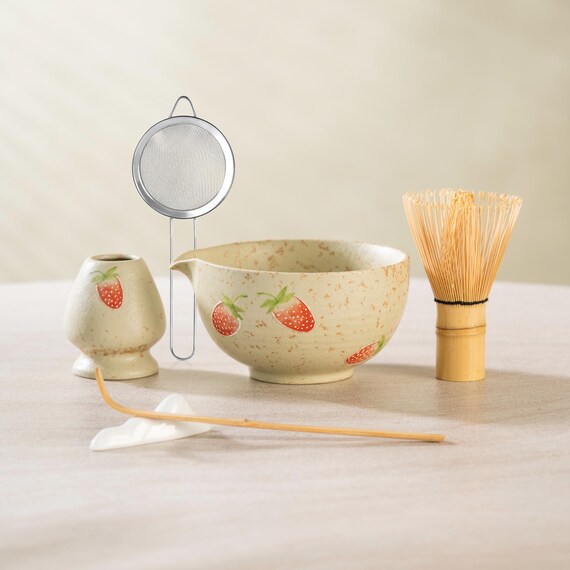 Matcha Set met Keramische Kom en Bamboe Garde voor de Perfecte Matcha