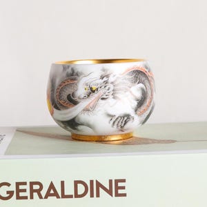 Dragon Pattern Ceramic Tea Cup Unique Master Teacup 195ml