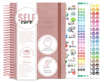 Zelfzorgdagboek: 90 dagen begeleide wellnessplanner met stickers