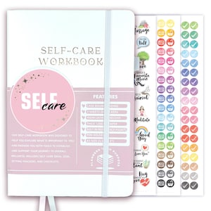 Self-Care Journal with Daily Guided Prompts - Vegan Leather Gratitude & Wellness Planner with Stickers White