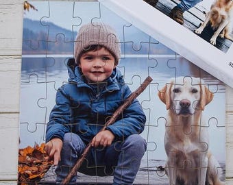 Custom Wooden Photo Puzzle, Personalized Jigsaw Art, Family Keepsake Decor