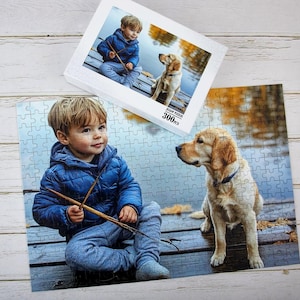 Puzzle en bois personnalisé pour enfants, puzzle personnalisé Créez votre propre puzzle photo, puzzle photo 300 à 1 000 pièces, cadeaux de Noël, cadeau d&#39;anniversaire