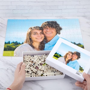 Personalized Wooden Puzzle for Couple,Custom Puzzle from Photo,Jigsaw Puzzle,1000PCS Puzzle,25 PCS Couple Puzzle,Valentine Gift,Gift for Her