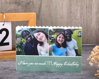 Custom Photo Puzzle Blocks, LEGO-Compatible Gift for Him, Personalized Anniversary Gift, Adult DIY Building Set, Family Memory Wall Art