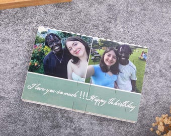 Custom Photo Puzzle Blocks, LEGO-Compatible Gift for Him, Personalized Anniversary Gift, Adult DIY Building Set, Family Memory Wall Art