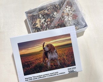 Custom Photo Puzzle, Personalized Pet Portrait, 300-1000 Pieces, Cardboard Jigsaw