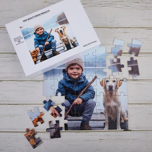 Puzzle photo personnalisé, puzzle en bois personnalisé de 25 à 1 000 pièces, casse-tête avec photos personnalisées, casse-tête pour anniversaire, Noël, enfants, famille