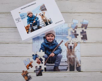 Custom Photo Wooden Jigsaw Puzzle, Personalized Family Keepsake
