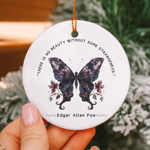 Edgar Allan Poe Ornament Poe Lovers Gift Edgar Poe Lover Gift Edgar Allen Poe Ornament Unique Poe Gift Poe Literary Gift Christmas Poe Gifts