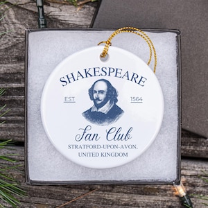 William Shakespeare Ornament Shakespeare Lovers Gift Shakespeare Gift Shakespeare Lover Gift Theater Lover Gift Shakespeare Fans Drama Lover