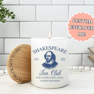 William Shakespeare Candle Shakespeare Lovers Gift Shakespeare Gift Shakespeare Lover Gift Theater Lover Gift Shakespeare Fans Drama Lover
