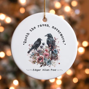 Edgar Allan Poe Ornament Poe Lovers Gift Edgar Poe Lover Gift Edgar Allen Poe Ornament Unique Poe Gift Poe Literary Gift Christmas Poe Gifts