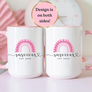 Personalized Breast Cancer Survivor Mug Custom Breast Cancer Awareness Mug For Breast Cancer Survivor Gift For Breast Cancer Month Pink Mug
